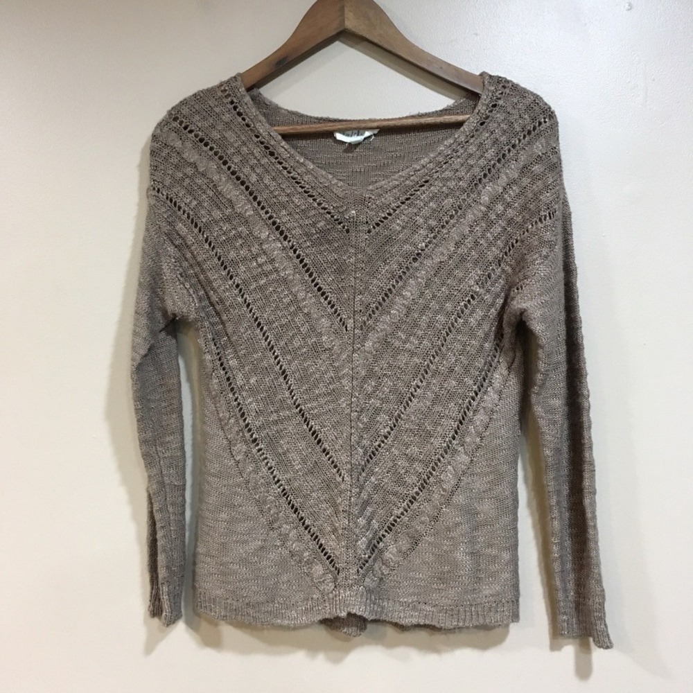 Cloudchaser Open Knit Pointelle Sweater Womens M Brown Forest Fairy Cottagecore